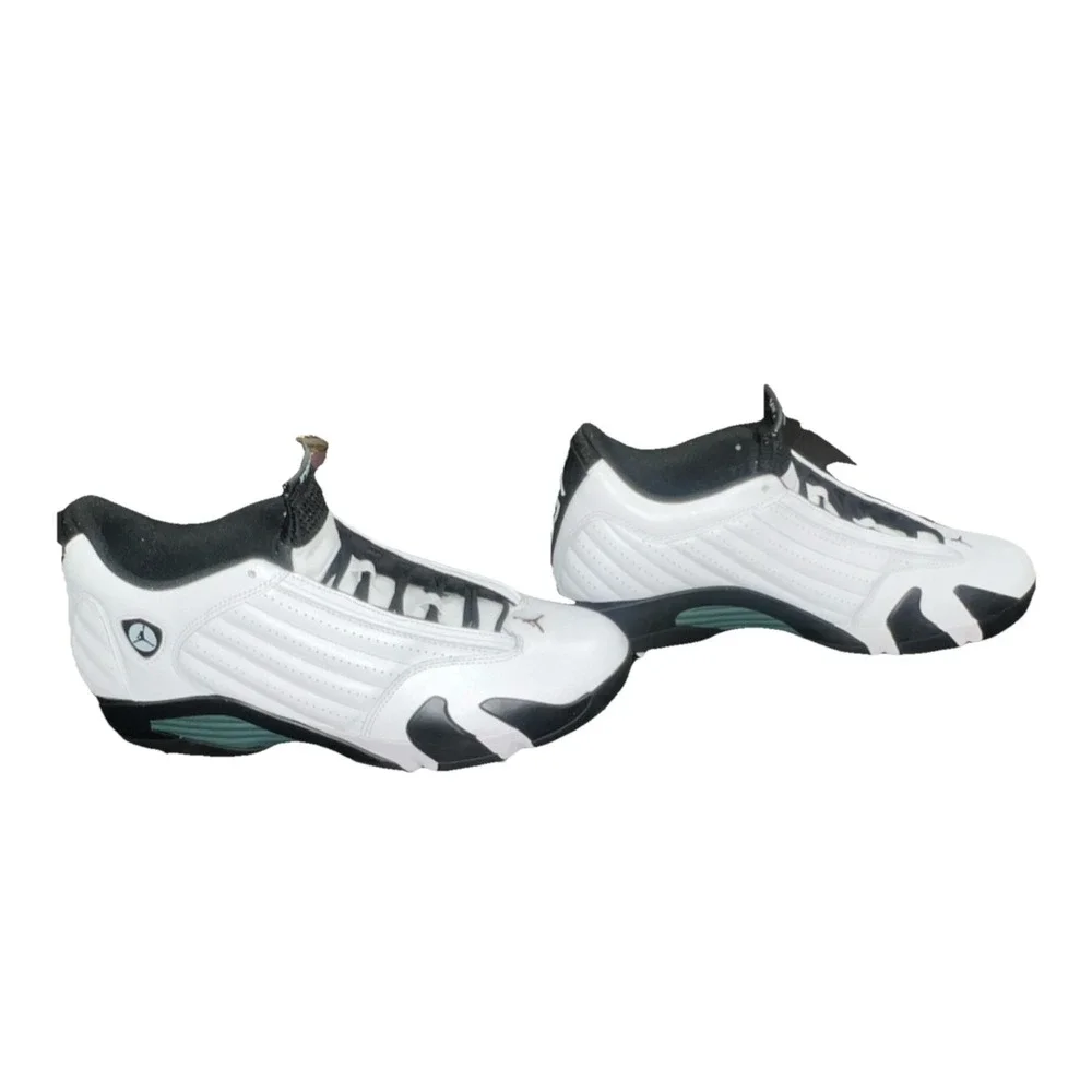 30N21/Jordan Air Jordan 14 Men's Golf Shoes White Black Green Leather US 13